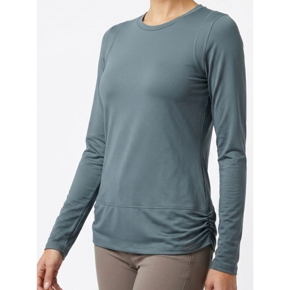 Ruched Hem Long Sleeve Moisture-Wicking Performance‎ Top Athleta Teal XS